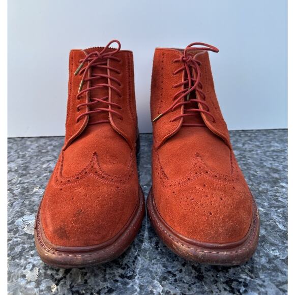 FLORSHEIM by DUCKIE BROWN Mens 11.5 D Leather Wingtip Boots Red